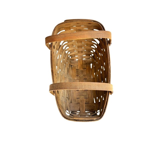 Vintage Signed 1984 Longaberger Sleigh Vegetable Fruit Basket Large 2 Handles - Picture 3 of 11